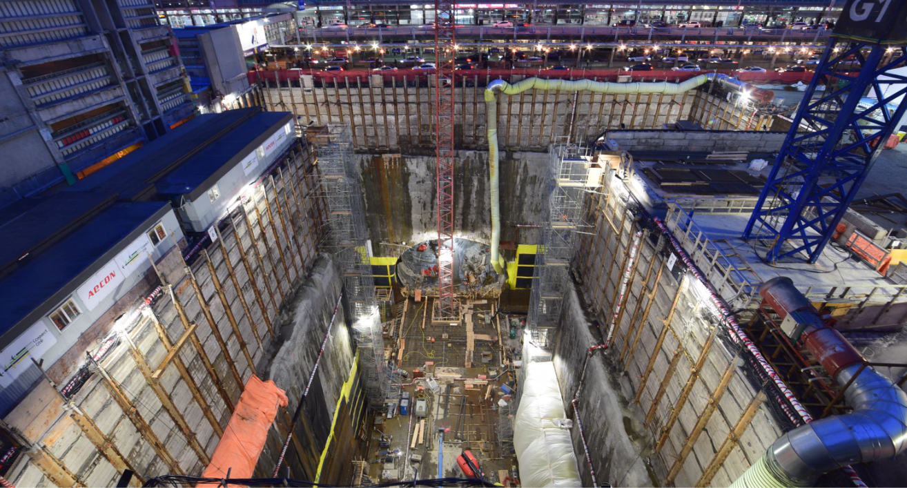 Construction site of Montreal Airport station